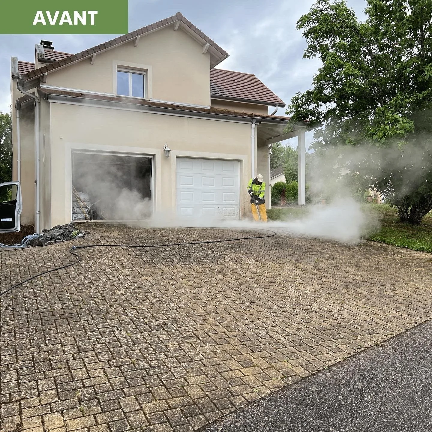 Nettoyage de terrasse en pavés - Epinal (88)