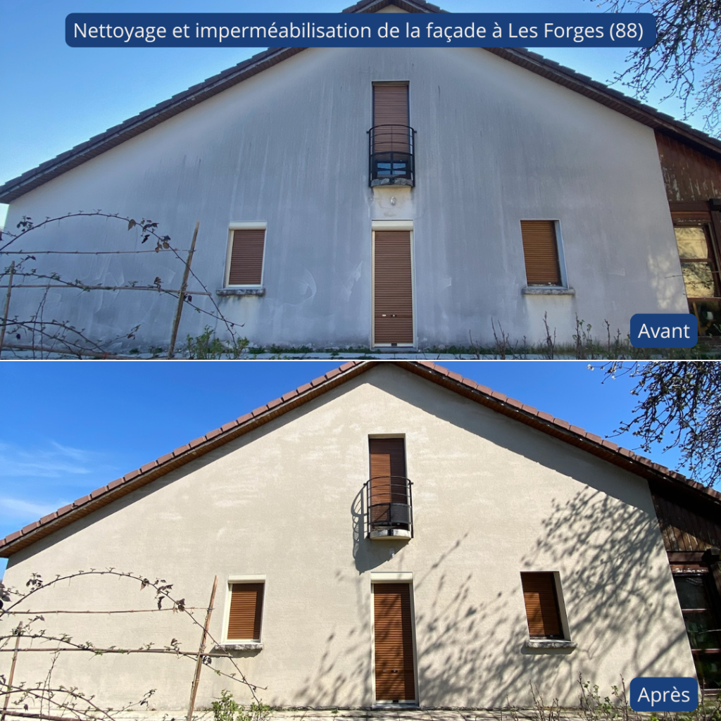 Nettoyage et imperméabilisation de la façade à Les Forges (88)
