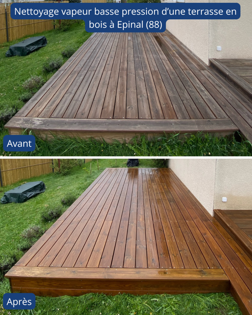 Nettoyage de la terrasse en bois à Epinal (88)