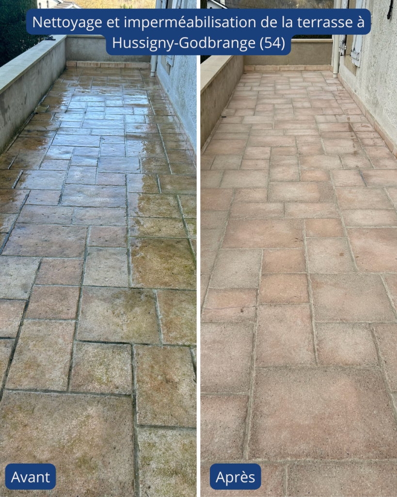 Nettoyage et imperméabilisation de la terrasse à Hussigny-Godbrange (54)