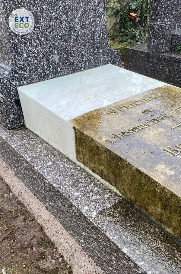 Photo avec un impressionnant aperçu du avant et après nettoyage à la vapeur basse pression