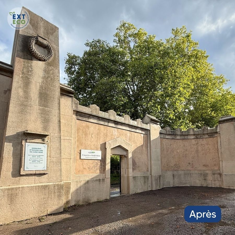 Nettoyage et imperméabilisation de l'entrée du Cimetière du Sud à Nancy (54)
